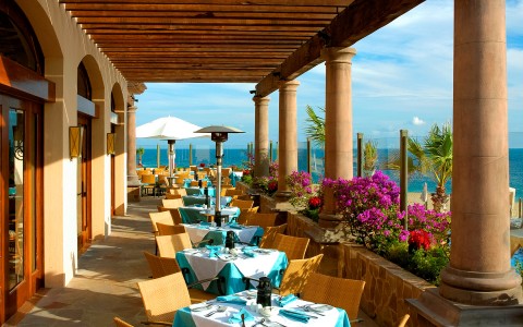 Ocean-view terrace dining